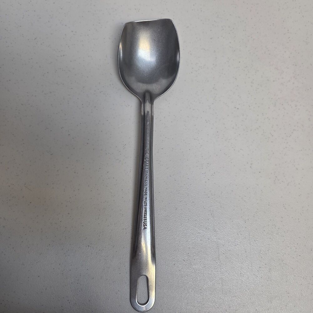Vintage Richcraft Stainless Steel Serving Spoon 13.25” Made USA Utility Spoon